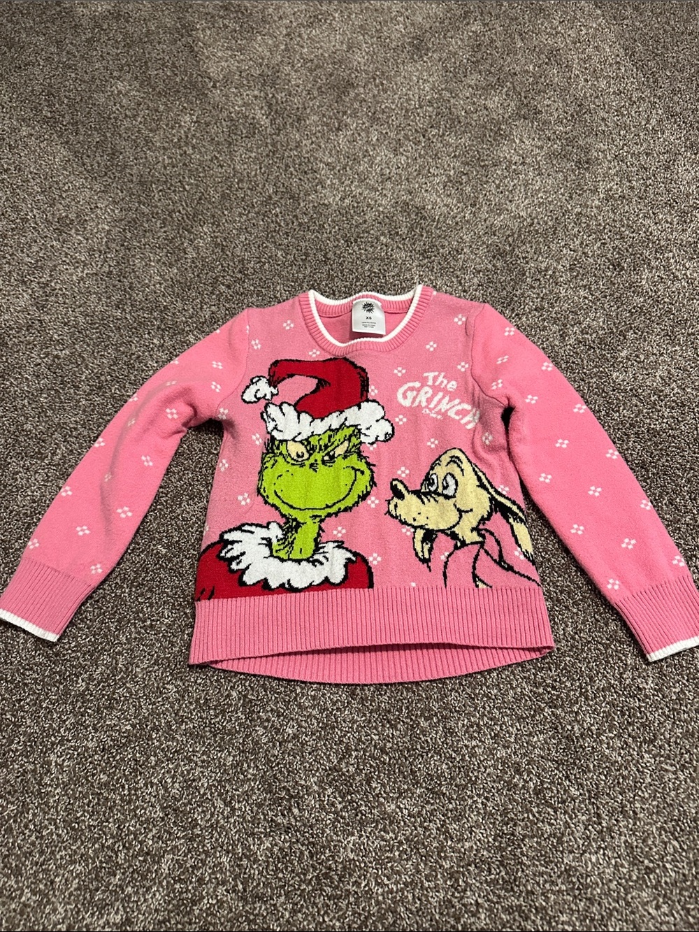 Pink Grinch Holiday Crewneck Sweater